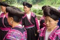 Portrait of Red Yao women. Red Yao women of Huangluo are known for the Ã¢â¬ÅworldÃ¢â¬â¢s longest hair villageÃ¢â¬Â.